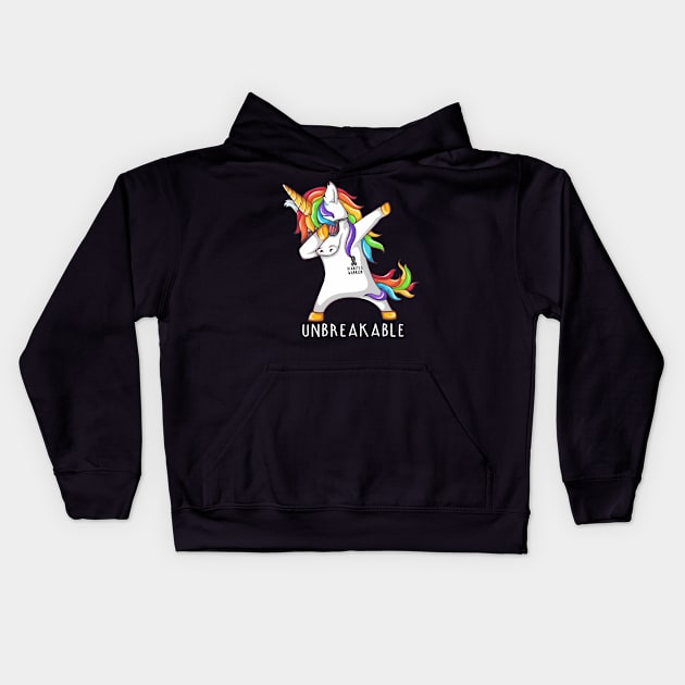 DIABETES Warrior Unbreakable Unicorn Dabbing Kids Hoodie by ThePassion99